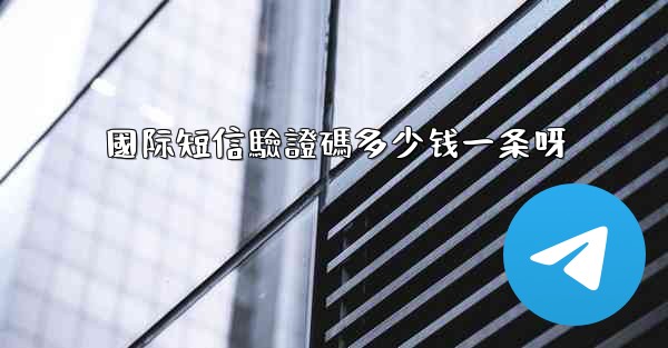 國际短信驗證碼多少钱一条呀
