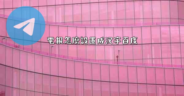 電报怎麼設置成汉字百度