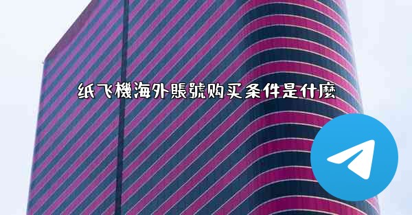 纸飞機海外賬號购买条件是什麼