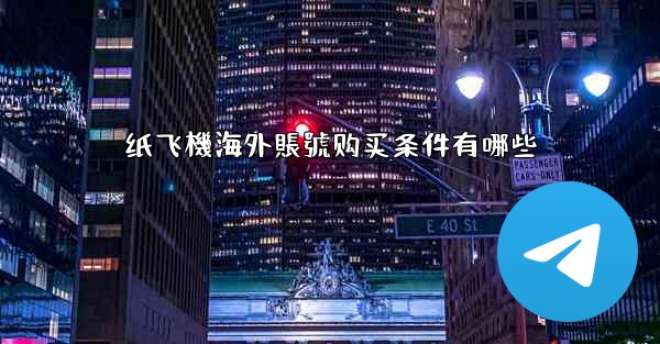 纸飞機海外賬號购买条件有哪些
