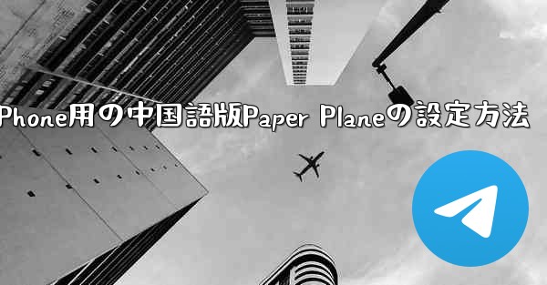 iPhone用の中国語版Paper Planeの設定方法