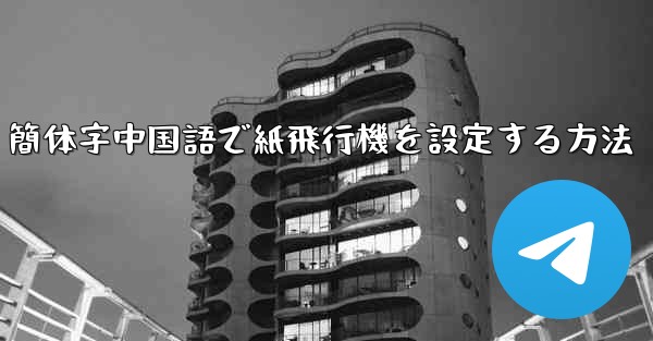 簡体字中国語で紙飛行機を設定する方法