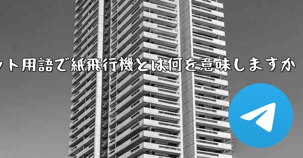 インターネット用語で紙飛行機とは何を意味しますか