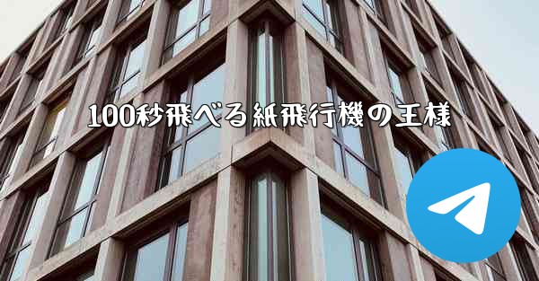 100秒飛べる紙飛行機の王様