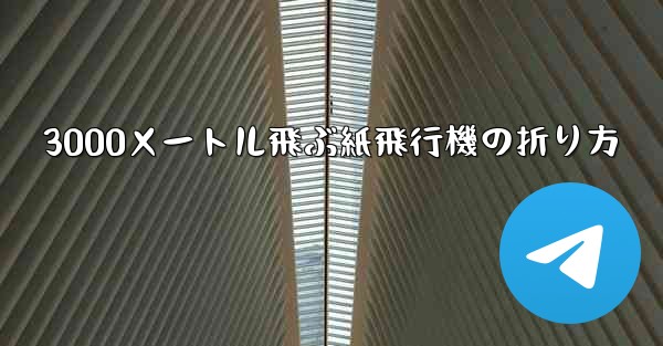 3000メートル飛ぶ紙飛行機の折り方