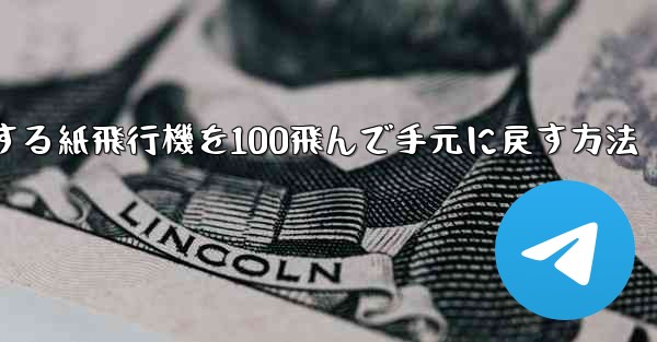 回転する紙飛行機を100飛んで手元に戻す方法