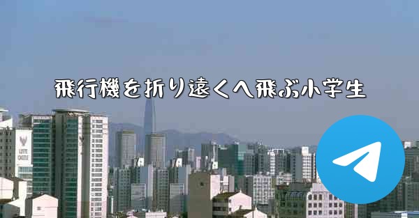飛行機を折り遠くへ飛ぶ小学生