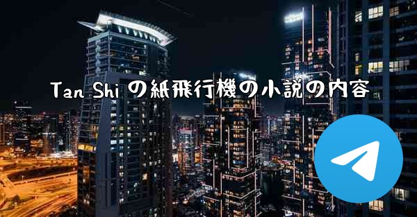 Tan Shi の紙飛行機の小説の内容