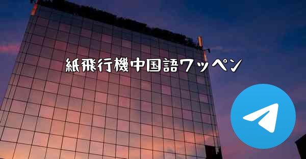 紙飛行機中国語ワッペン