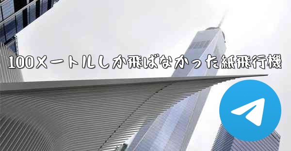 100メートルしか飛ばなかった紙飛行機