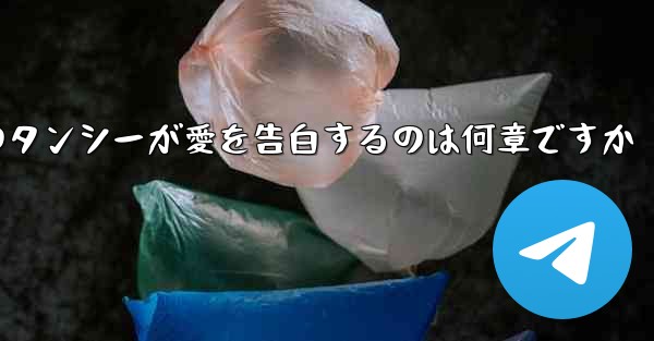 紙飛行機のタンシーが愛を告白するのは何章ですか