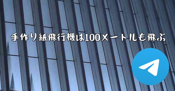 手作り紙飛行機は100メートルも飛ぶ