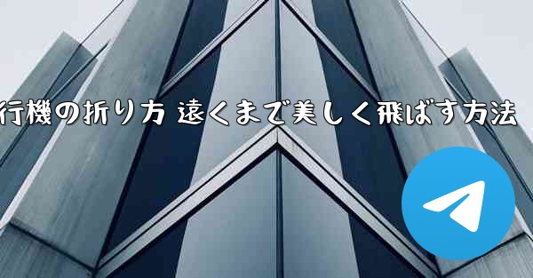 紙飛行機の折り方 遠くまで美しく飛ばす方法
