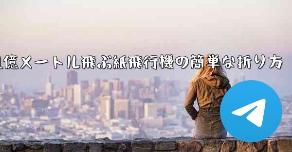 1億メートル飛ぶ紙飛行機の簡単な折り方